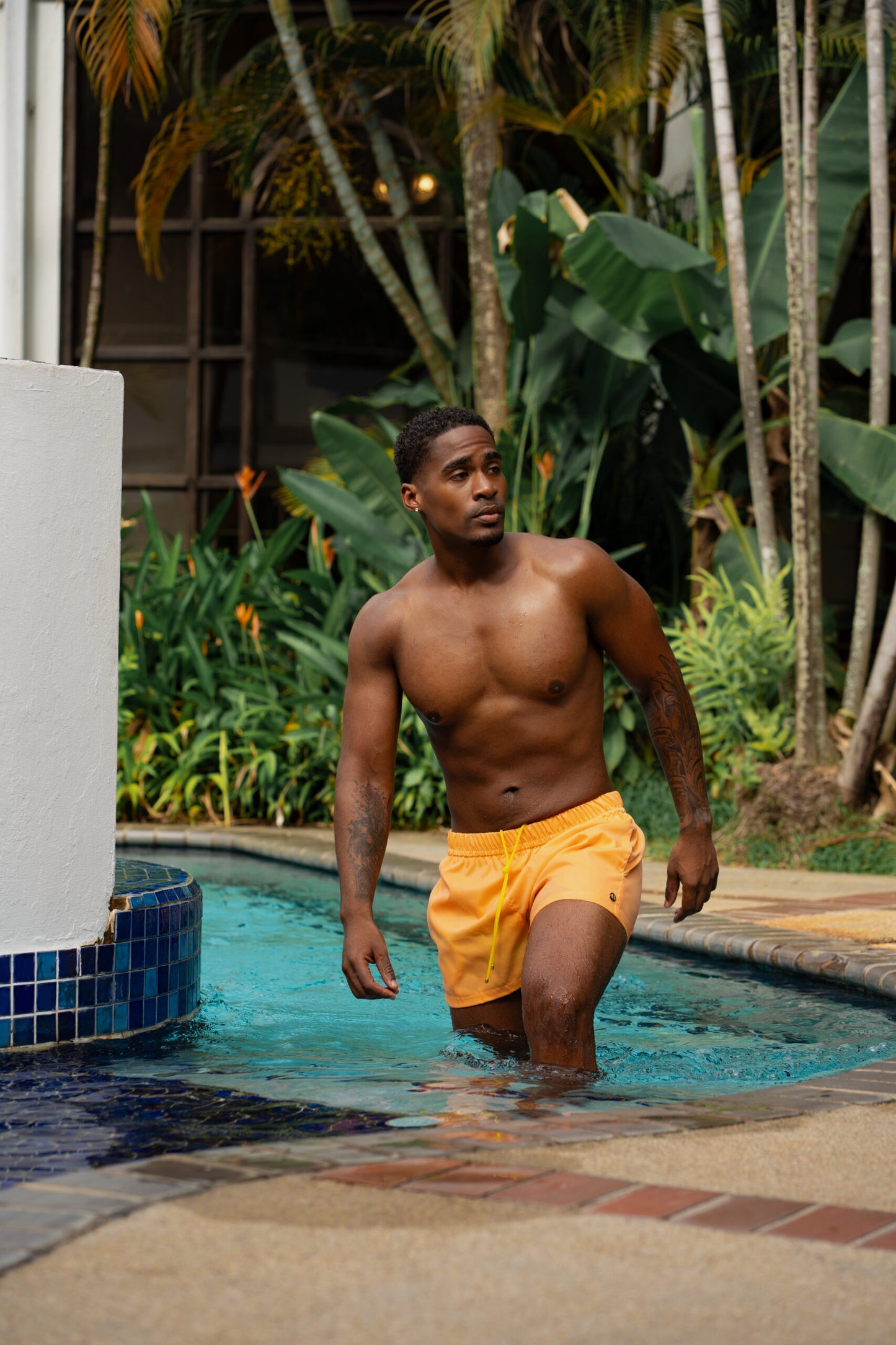 ELAINE MEN'S THERMO SWIM SHORTS - MARIGOLD